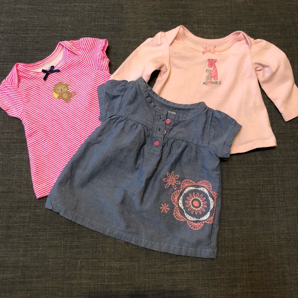 3 newborn girl shirts
